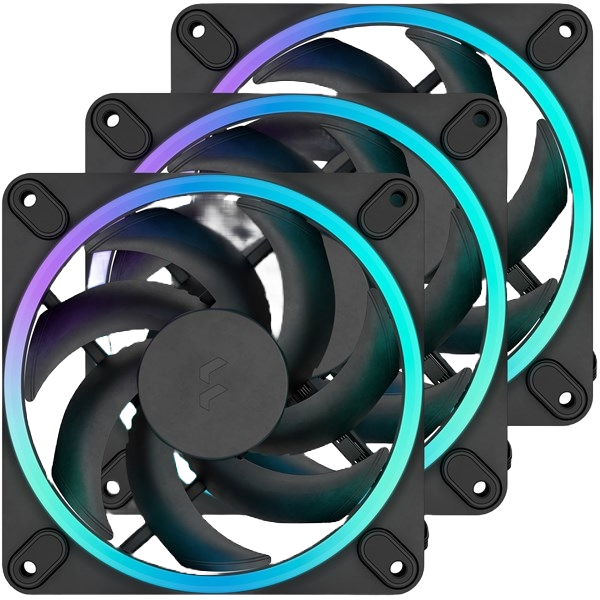 Fractal Momentum 12 RGB 120mm PWM Triple Case Fan Pack in Black